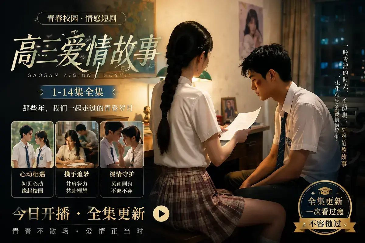 🔥爆火黄果AI 成人短剧《AI 短剧：B 中爱情故事》蓝光全集免费在线看_黄果短剧_雨天篇 + 晴空篇《AI 短剧：高三爱情故事》高清 中字_《B 中爱情故事》：教室后排的偷看，又好哭又好磕