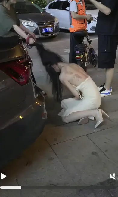 《白裙女子被抓头发跳河》事件始末一分钟到十分钟全记录-白裙女子被揪头发坠河后续-湘E车牌无广告在线播放不收一分钱